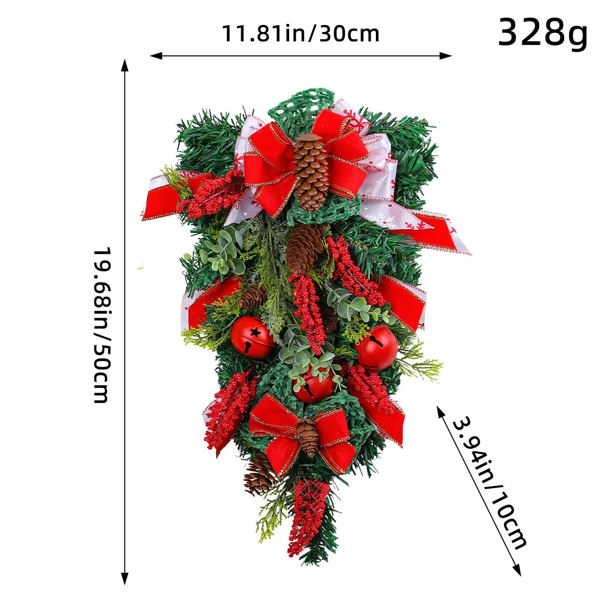 Christmas Wreath With Bell Pinecone