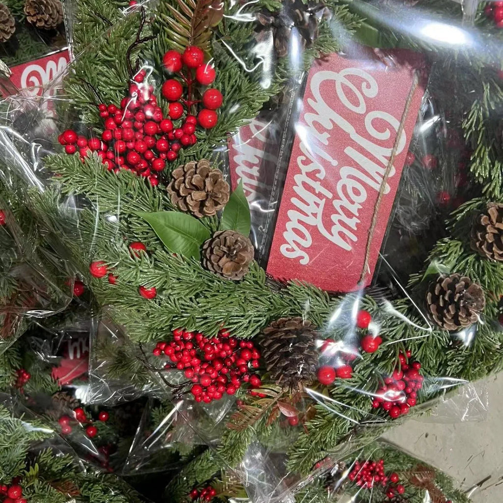 Christmas Wreath Red Berry Vine Door Decoration