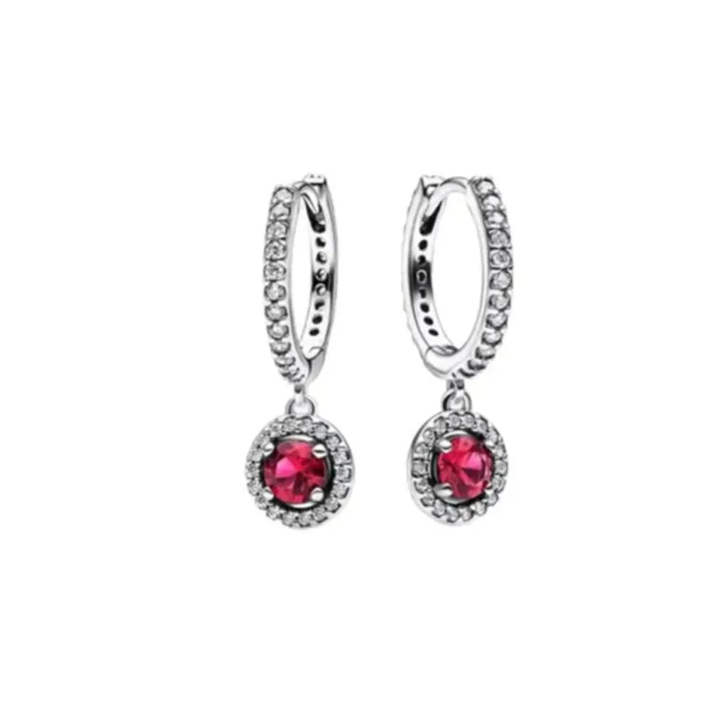 Valentine'S Day Sapphire Earrings (Pink Red)