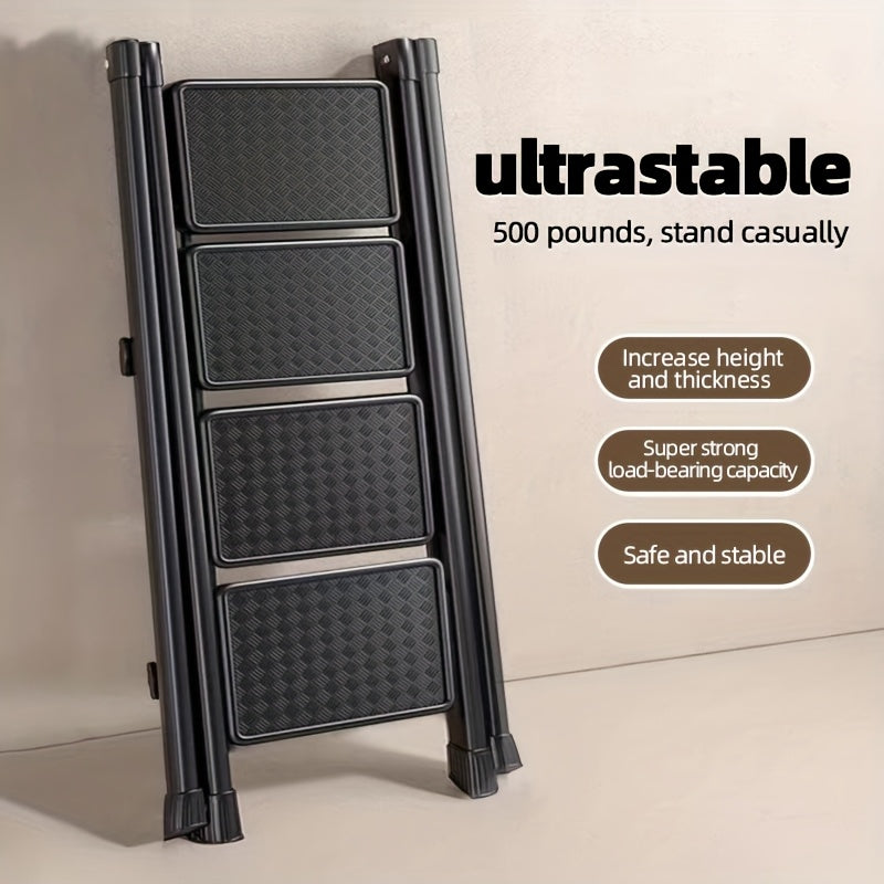 Metal Step Ladder with 4-Step Storage Rack