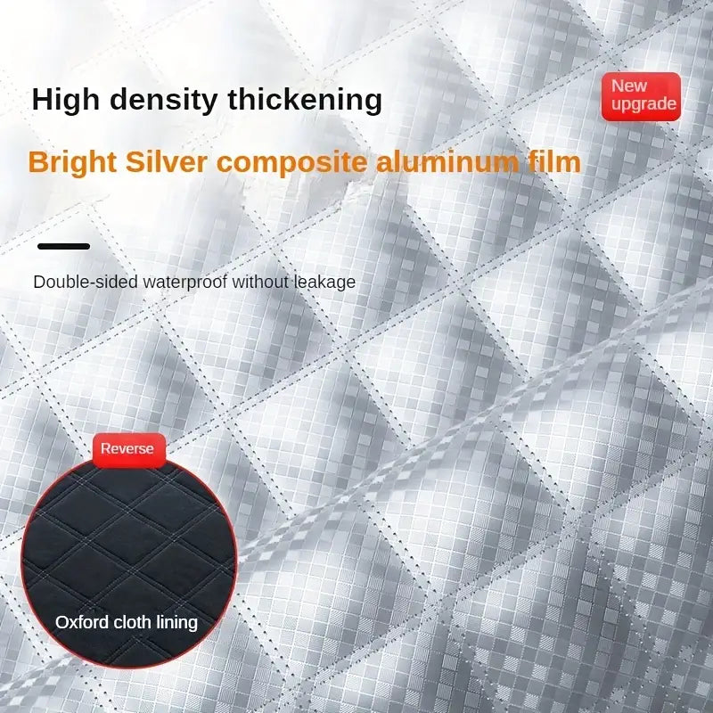 Silver Extended Front Windshield Snow Cover - Winter Snow and Frost Protection