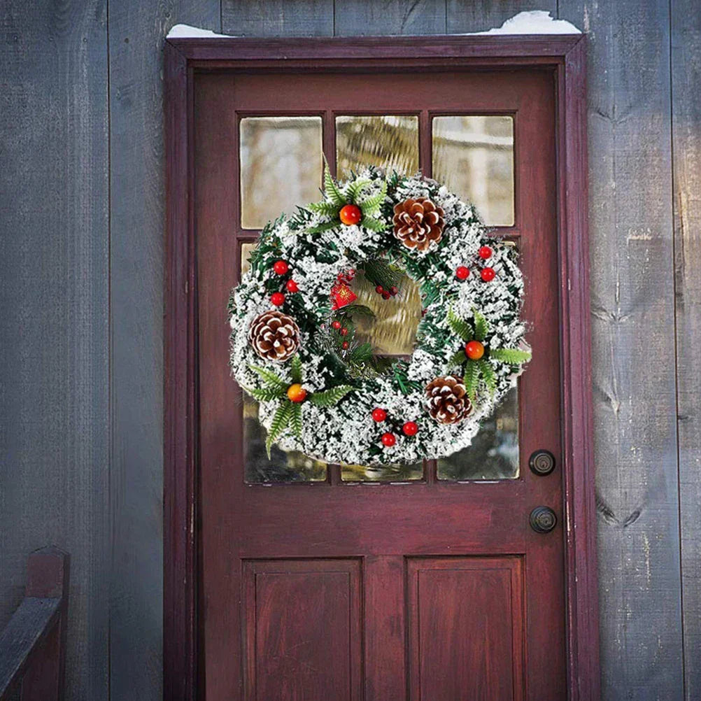 Artificial Christmas Wreath With Berries And Pine Balls