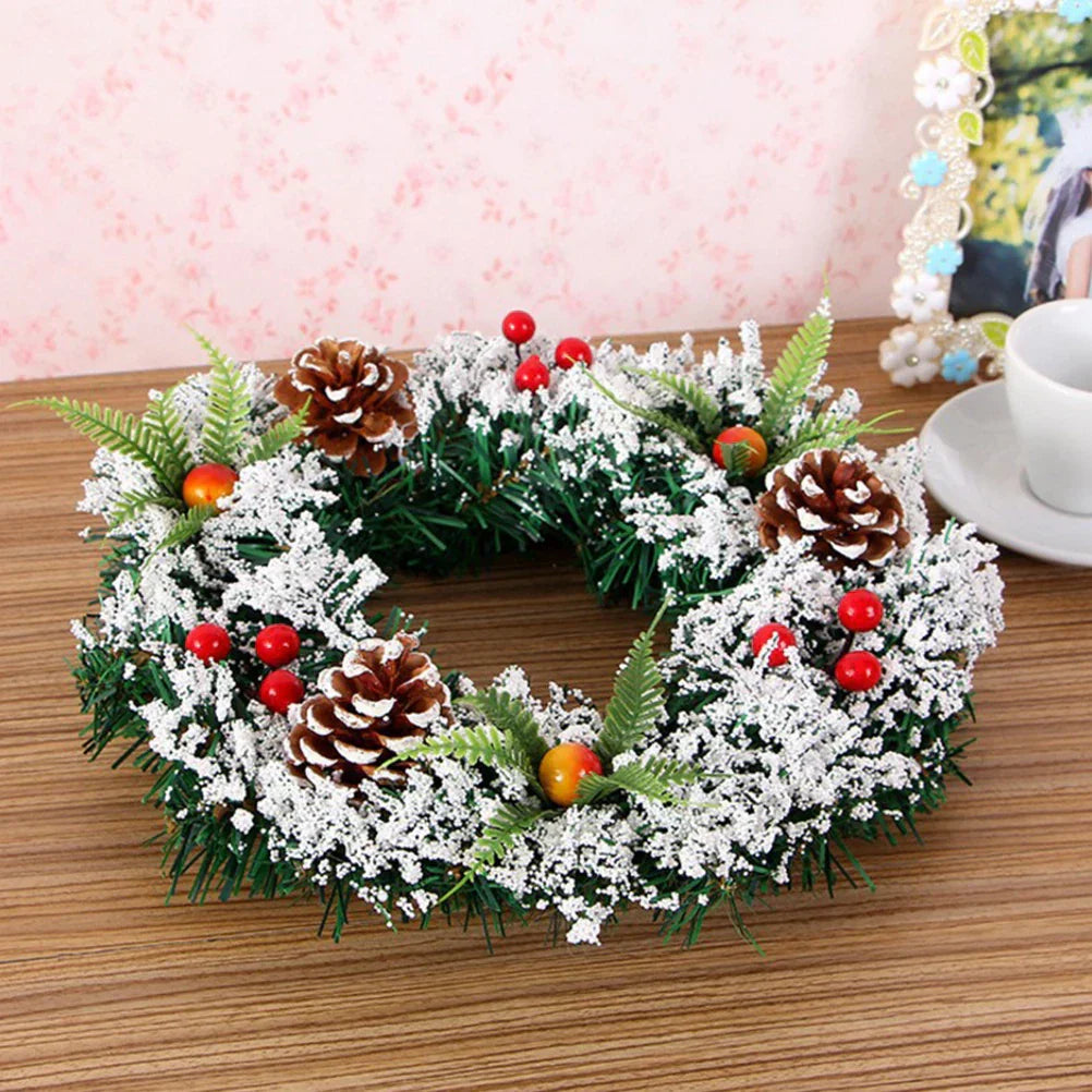 Artificial Christmas Wreath With Berries And Pine Balls