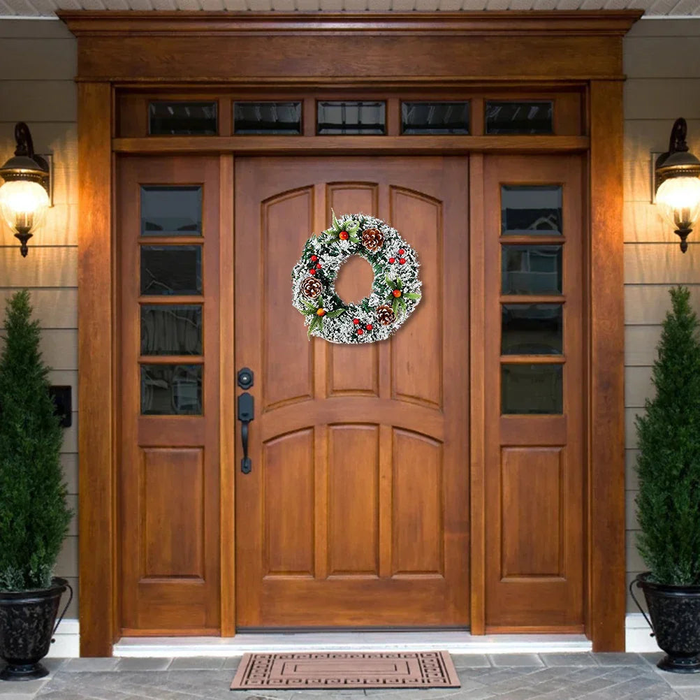 Artificial Christmas Wreath With Berries And Pine Balls
