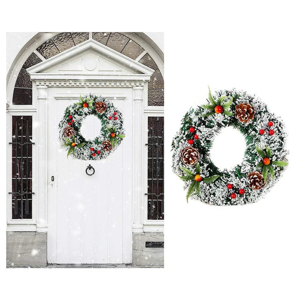 Artificial Christmas Wreath With Berries And Pine Balls
