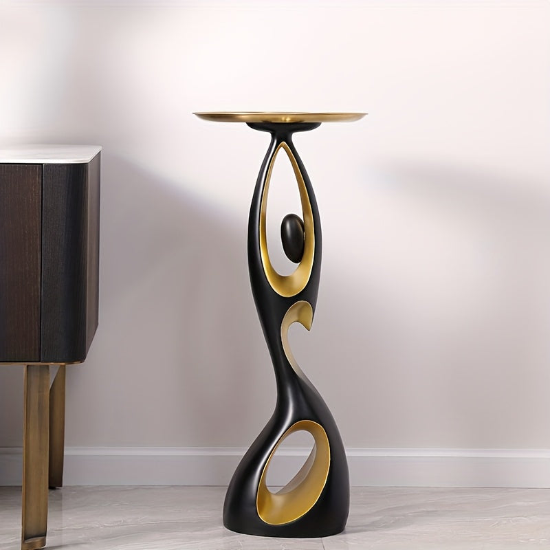 Resin Abstract Floor Sculpture with Tray