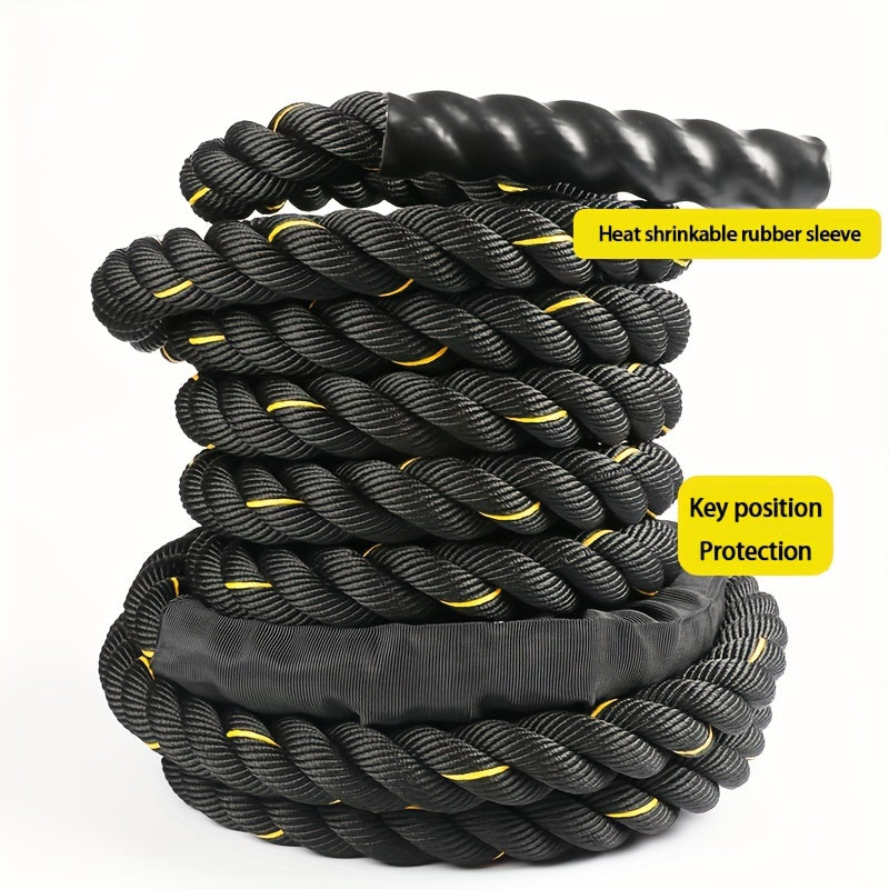 1Pc Combat Rope For Core Strength Training - 6M Physical Fitness Rope(Black)