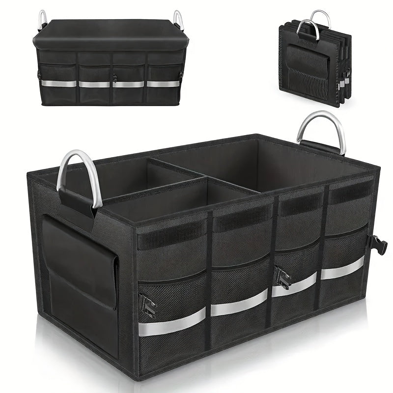 Outdoor Folding Car Trunk Organizer with Compartments