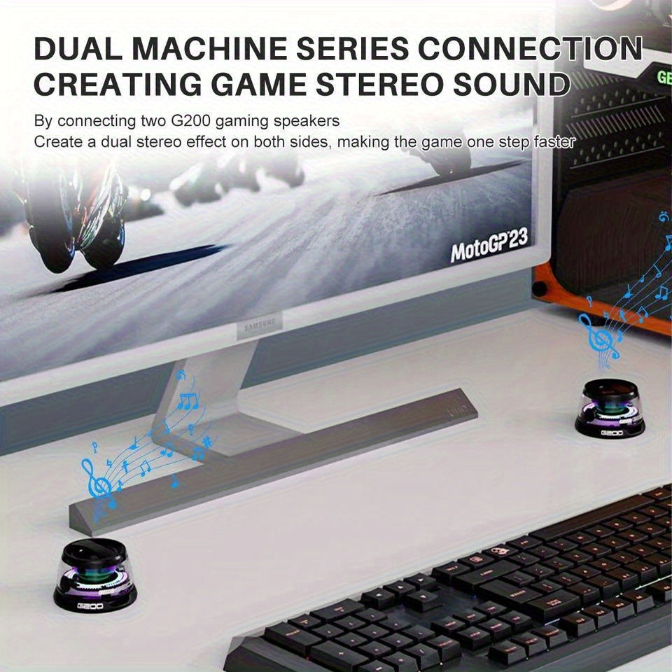 Wireless Speaker with 7-Color LED Lights (2pcs)