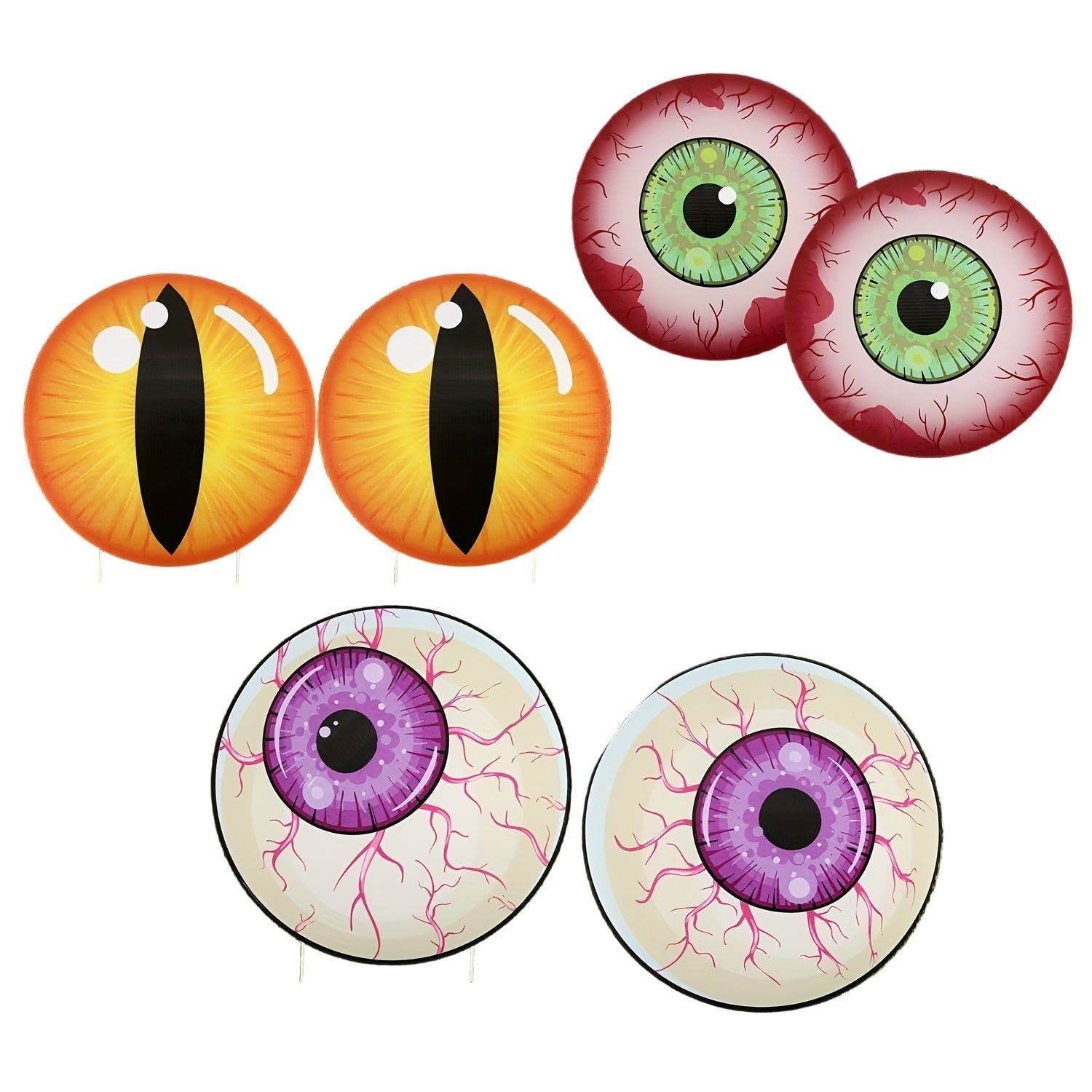 Halloween Eyeball Yard Stakes Outdoor (6pcs)