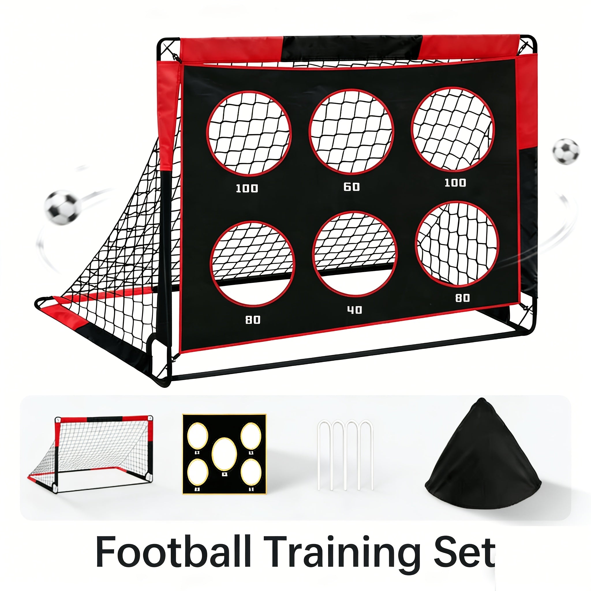 Portable Pop-Up Soccer Goal with Target Panel