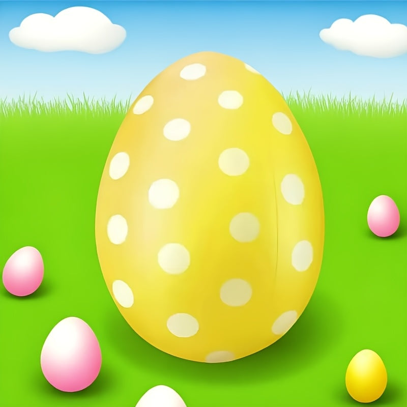 Set Of 6 Multicolored Polka Dot Inflatable Easter Eggs