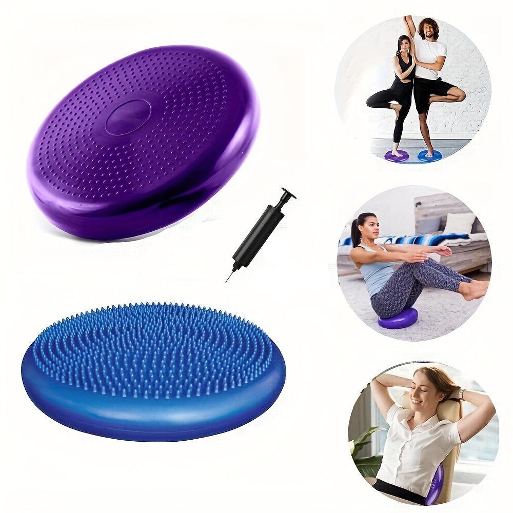 2Pcs Inflatable Balance Boards - Stability & Core Strength Trainer(Blue & Purple)