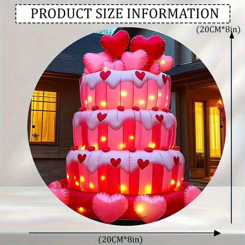 Giant Inflatable Cake With Heart Balloons
