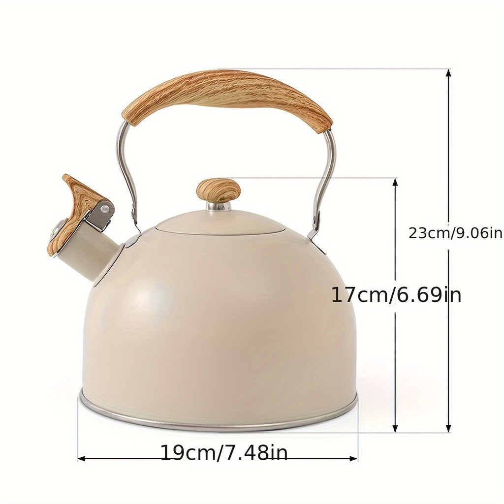 Kettle Creamy White with Wood Handle
