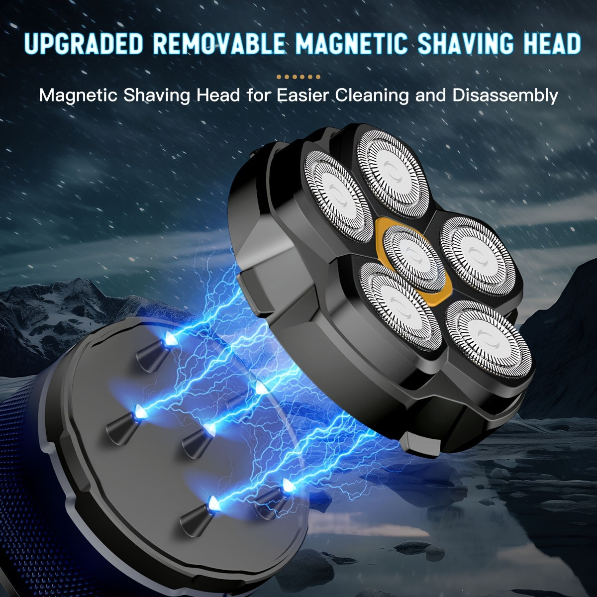 Electric Head Shaver 6D for Bald Men