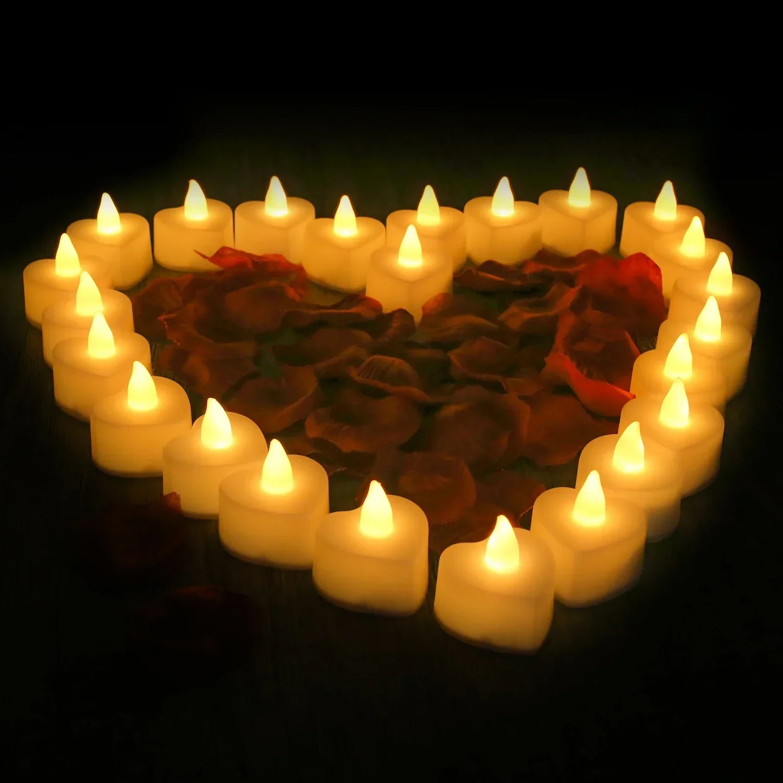 24-Pack Heart Led Tea Lights
