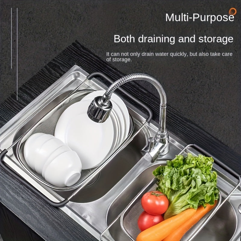 Adjustable Stainless Steel Sink Colander Rack