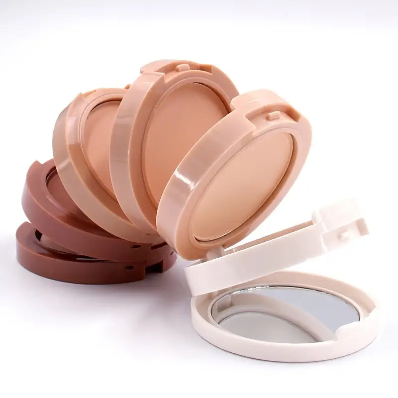 5-in-1 Concealer, Contour, Bronzer Makeup Powder, Oil Control Setting Powder With Puff And Mirror, Long Lasting And Waterproof