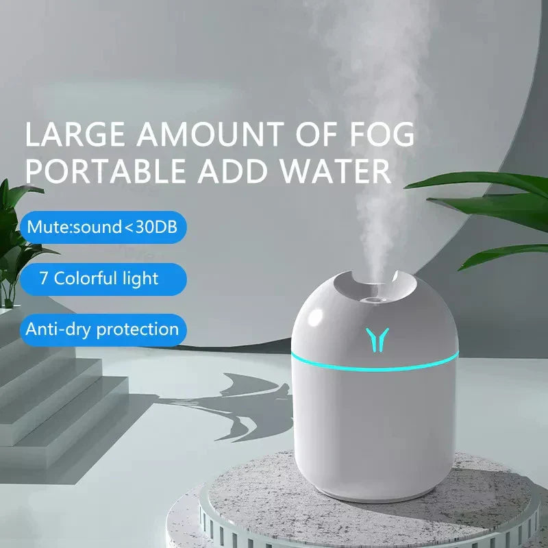 250Ml Mini Aroma Oil Diffuser & Humidifier With Led Night Lamp