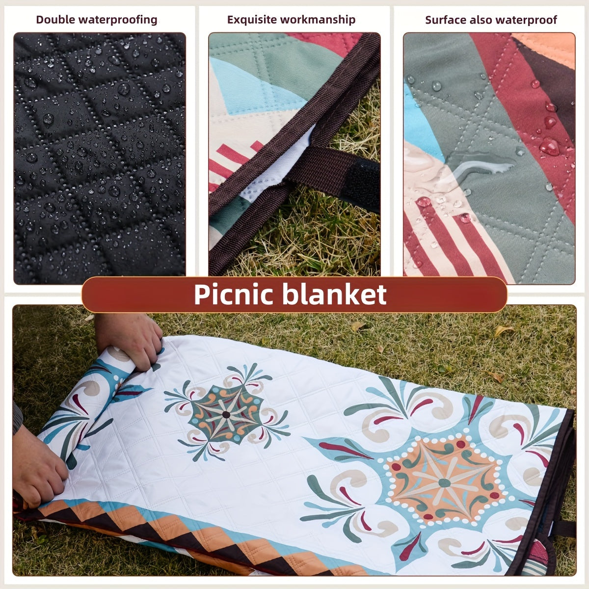Outdoor Camping Blanket Waffle Weave Picnic Mat