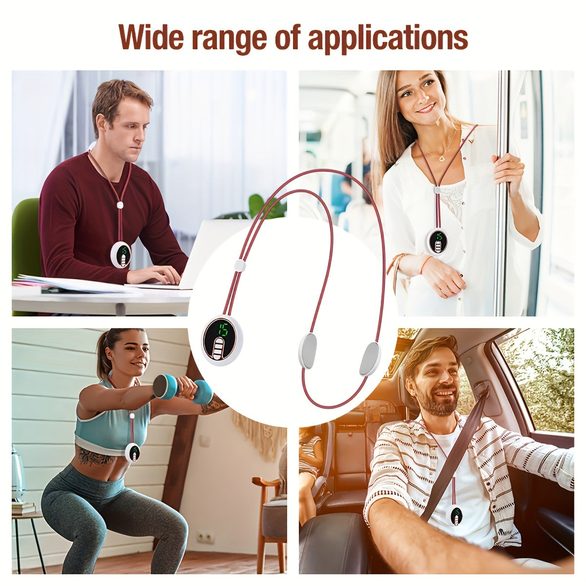 Usb Rechargeable Neck & Shoulder Massager With Heat(White)