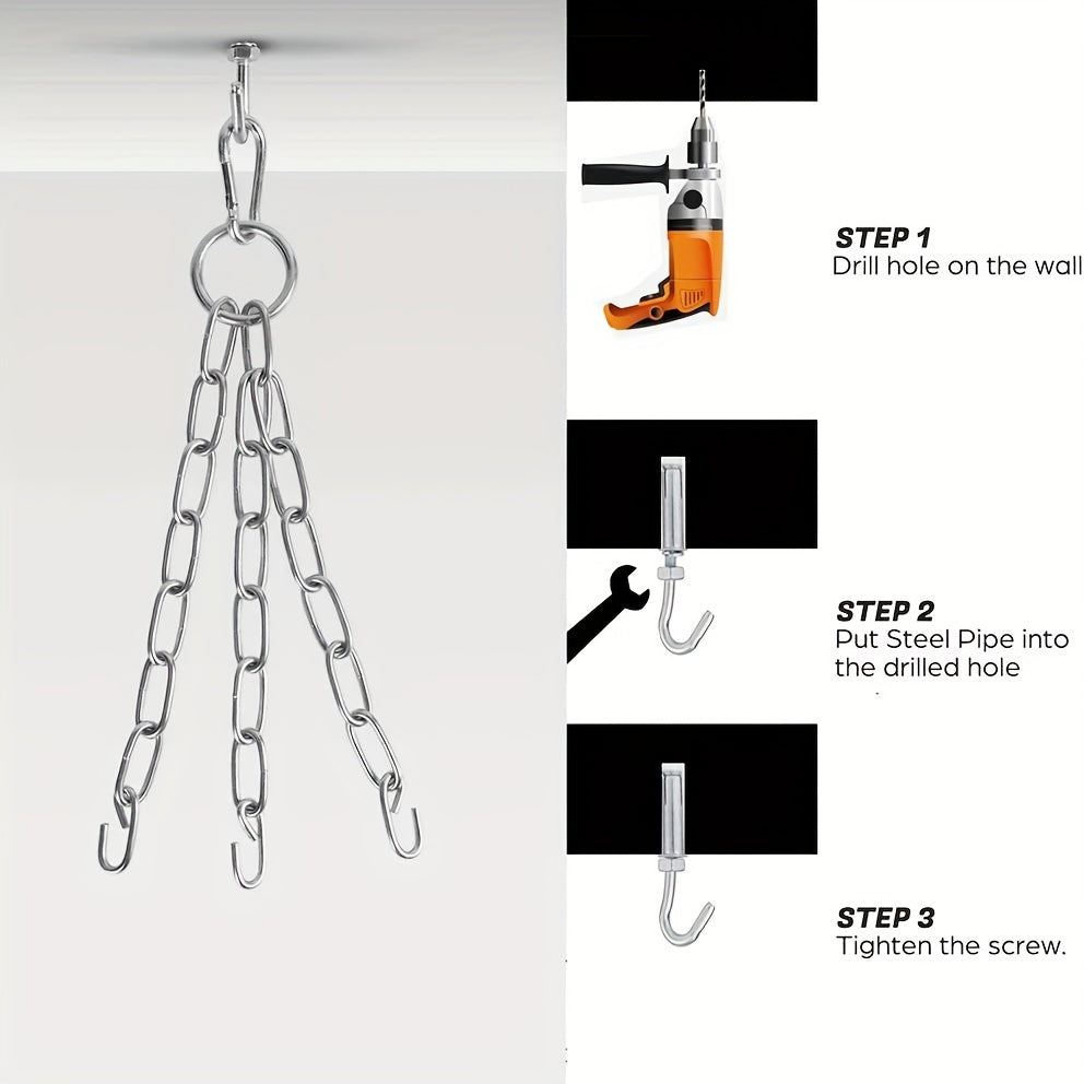 1 Set 60Cm Heavy-Duty Hanging Boxing Sandbag(Black)