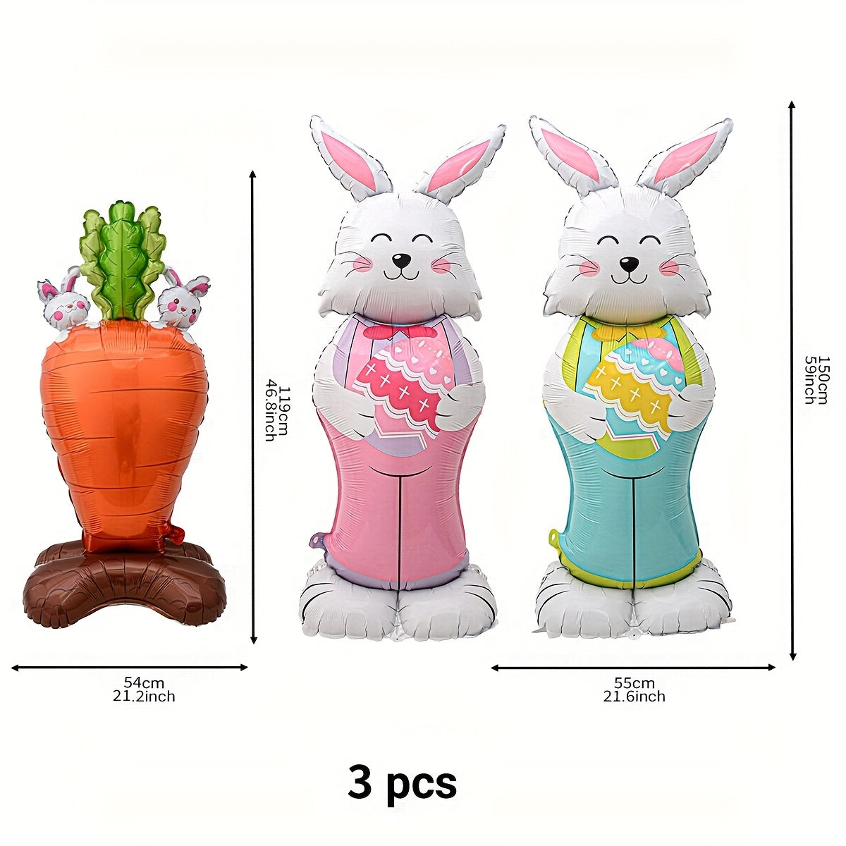 Easter Rabbit Carrot Balloons for Party Decoration