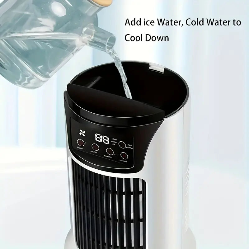 Stay Fresh With Our Portable Smart Fan Featuring 7 Ambient Led Lights