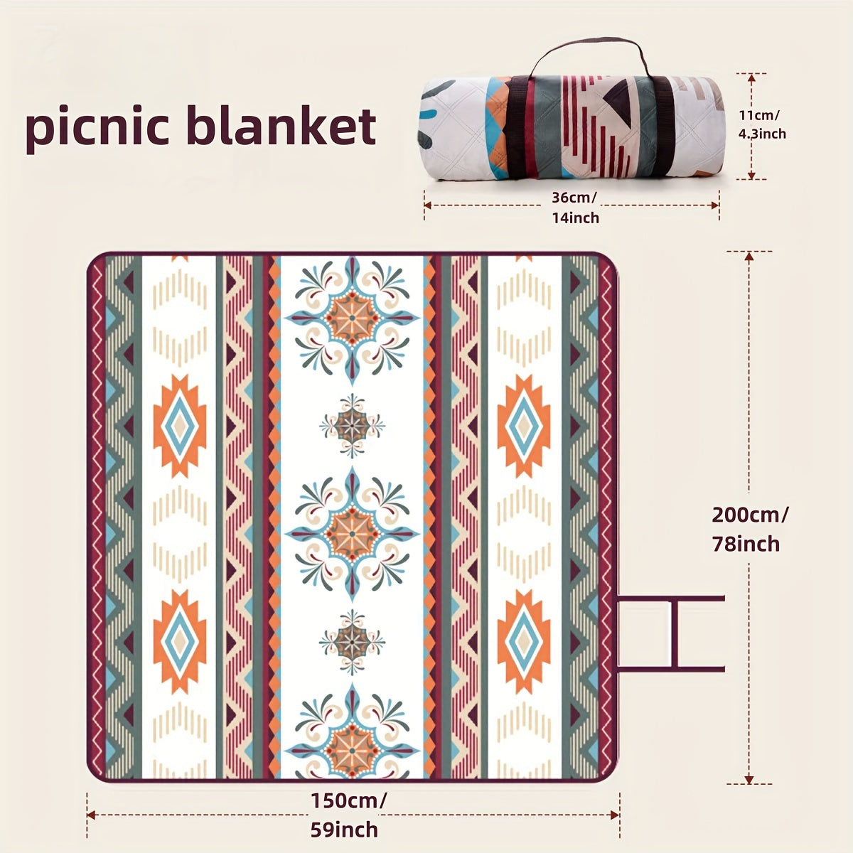 Outdoor Camping Blanket Waffle Weave Picnic Mat