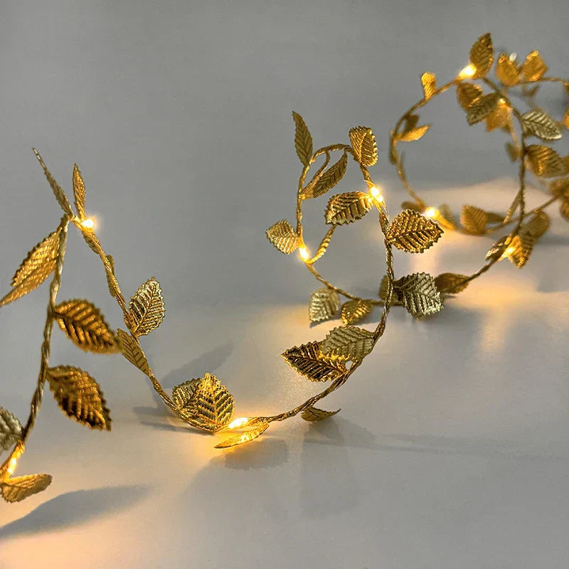 Golden Leaves String Fairy Lights - 2M 20Led