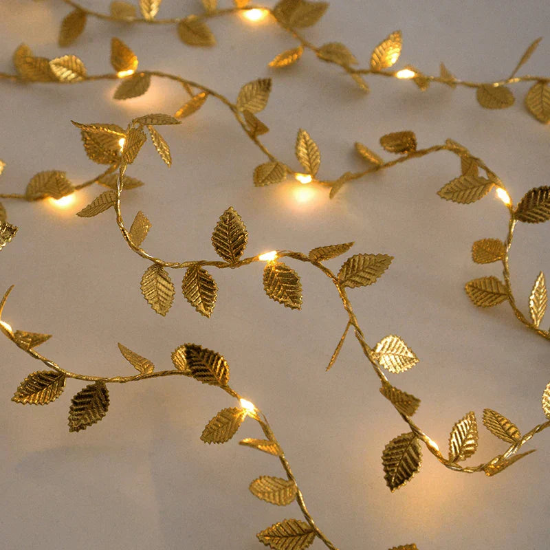 Golden Leaves String Fairy Lights - 2M 20Led
