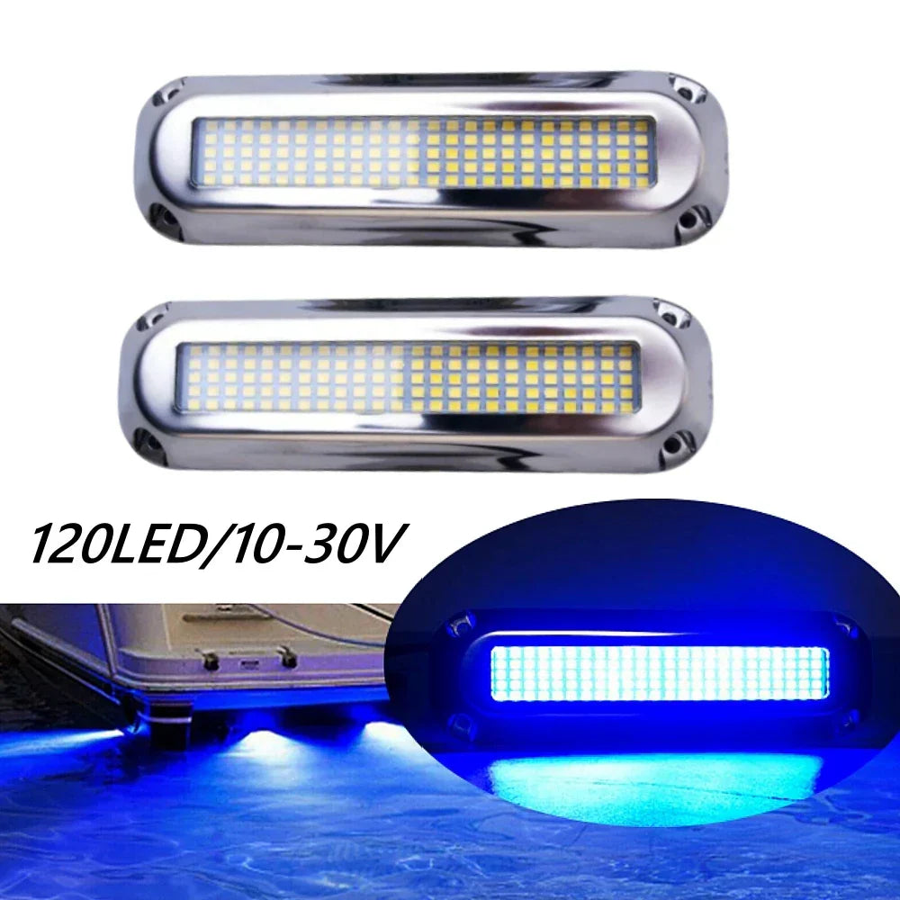 2Pcs 120 Led Underwater Boat Lights