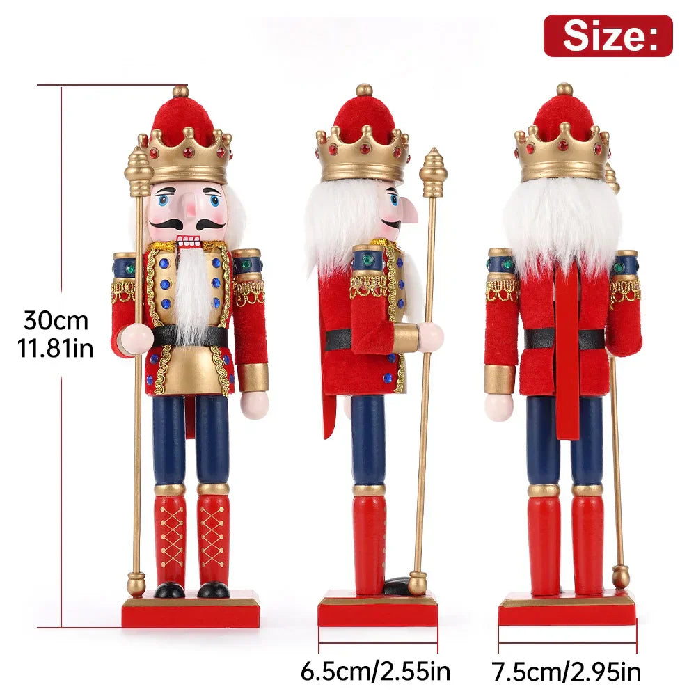 Hand-Painted Wooden Nutcracker Soldier Figurines (3Pcs)