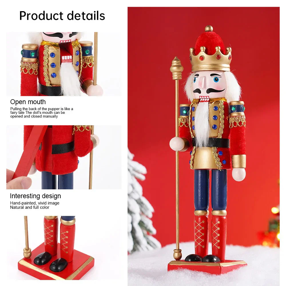 Hand-Painted Wooden Nutcracker Soldier Figurines (3Pcs)