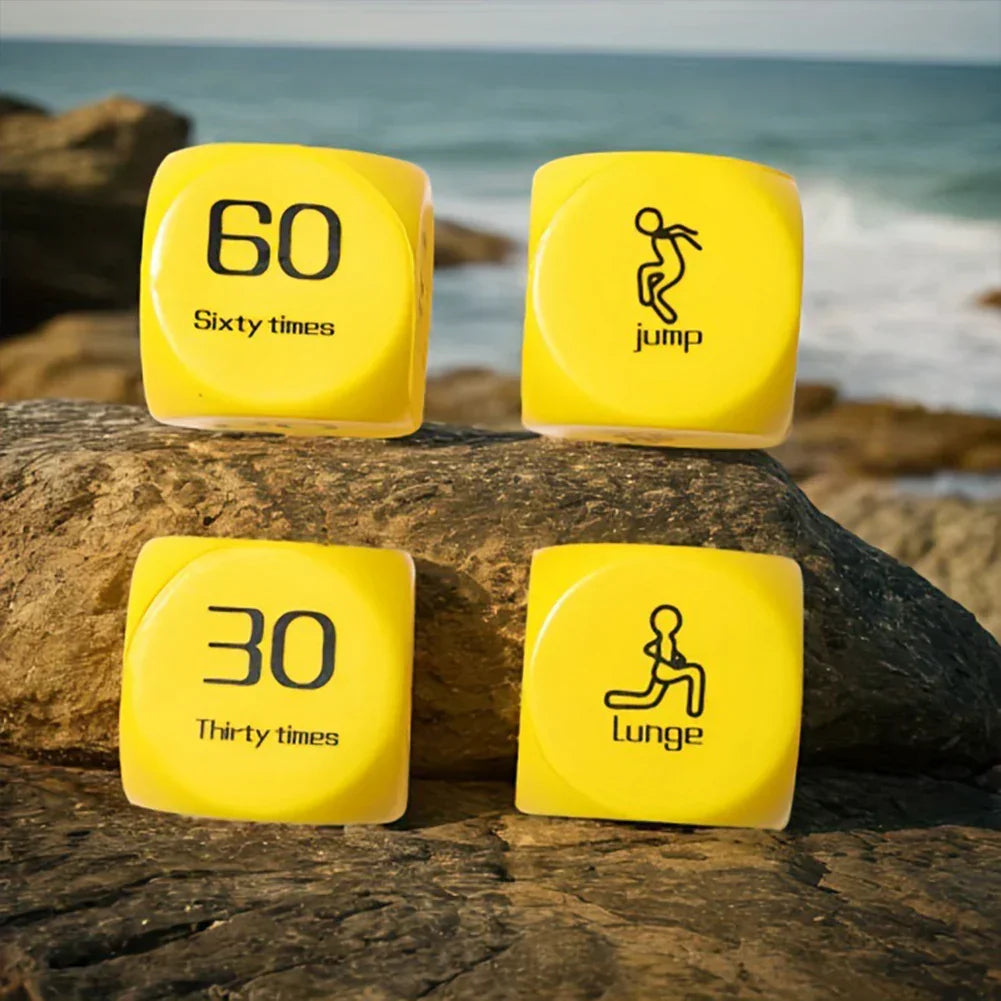 2Pcs Fitness Dice 6-Sided Workout Dice Yellow