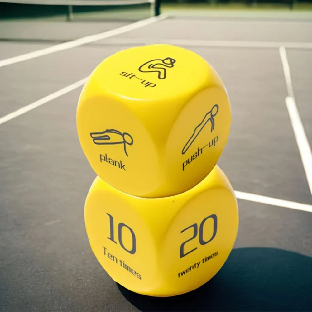 2Pcs Fitness Dice 6-Sided Workout Dice Yellow
