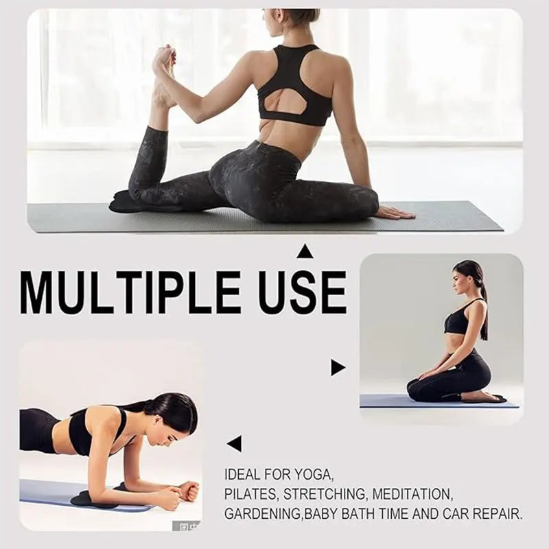 2Pcs Yoga Knee Pads Extra Cushioning Black