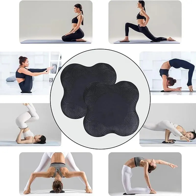 2Pcs Yoga Knee Pads Extra Cushioning Black