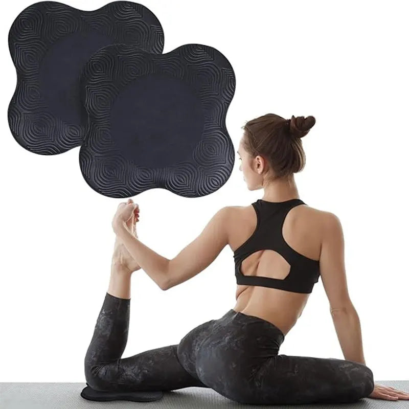 2Pcs Yoga Knee Pads Extra Cushioning Black