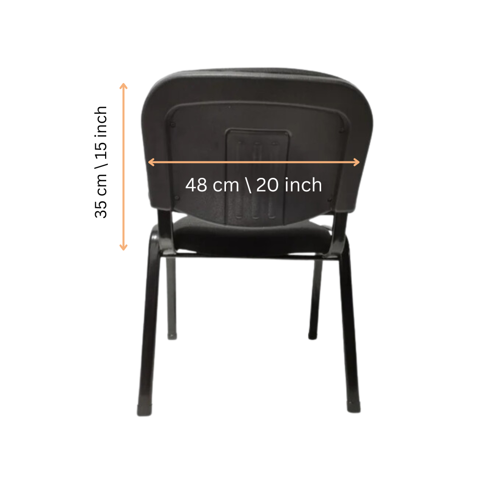 Stackable & Linkable Office Conference Visitor Community  Chairs (Set of 7-Black)