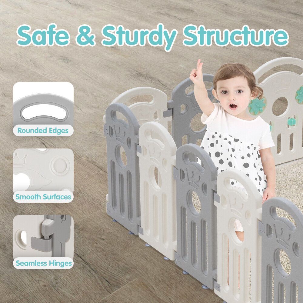 Kids Playpen 18-Panel Baby Safety Gate Fence