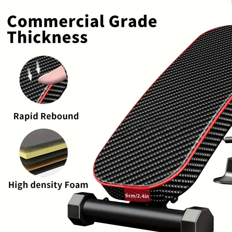Adjustable Weight Bench for Full Body Exercise - Foldable, Multifunctional, Black&Red (1pc)