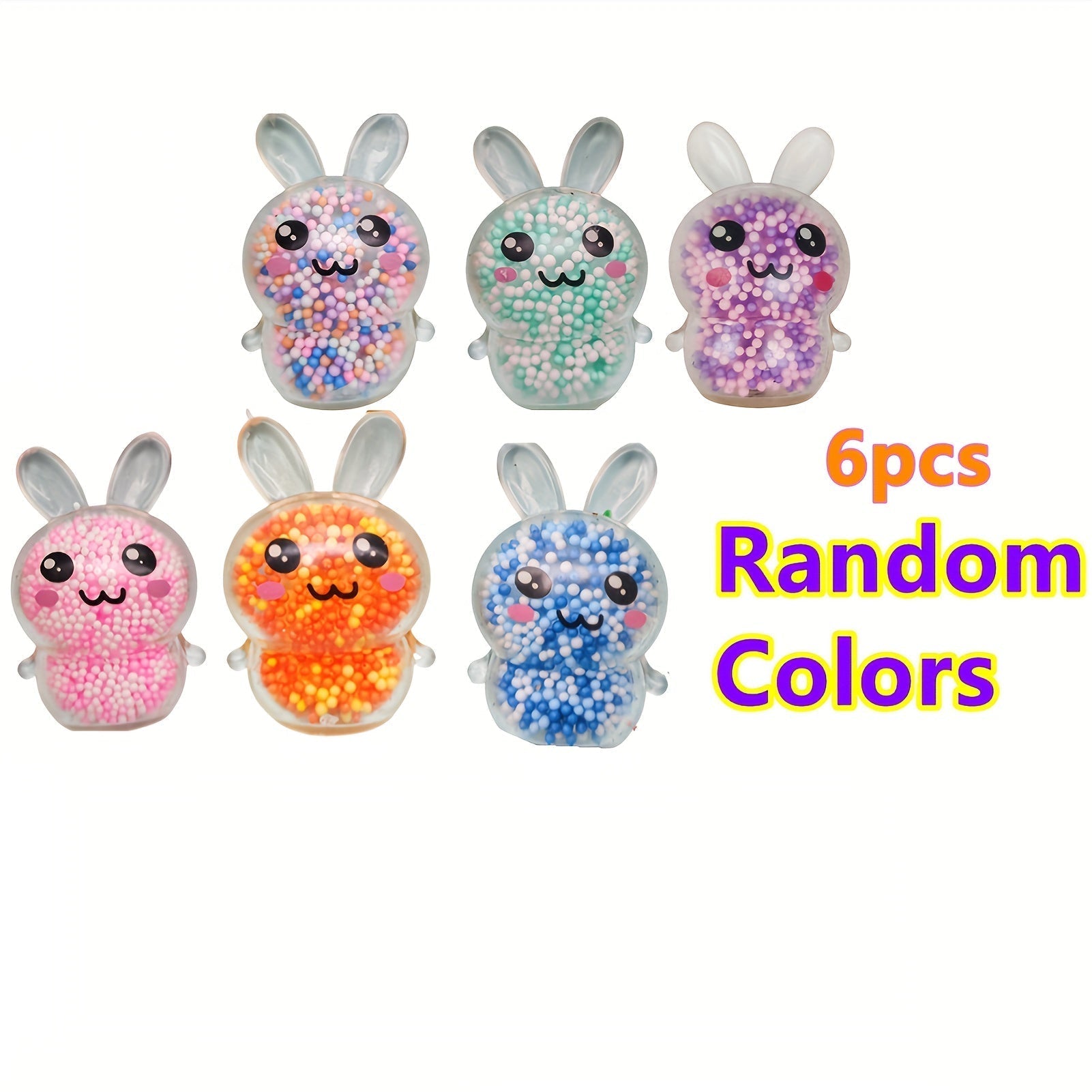 6Pcs Squishy Bunny Stress Balls For Kids & Adults