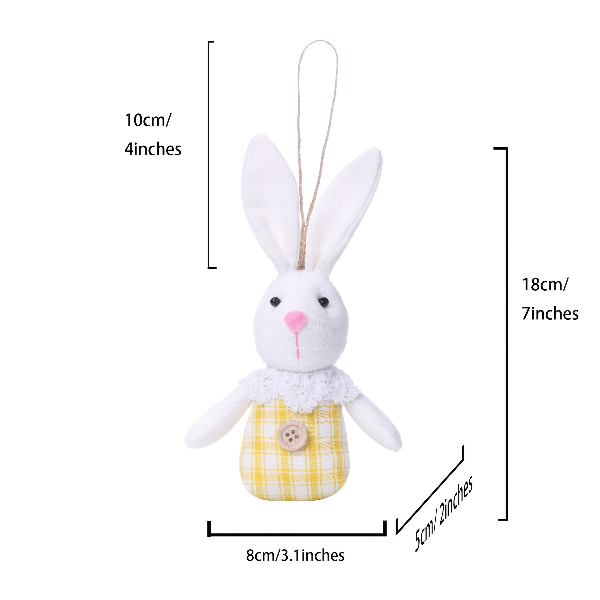 6Pcs Easter Bunny Plush Decorations With Bow Ties