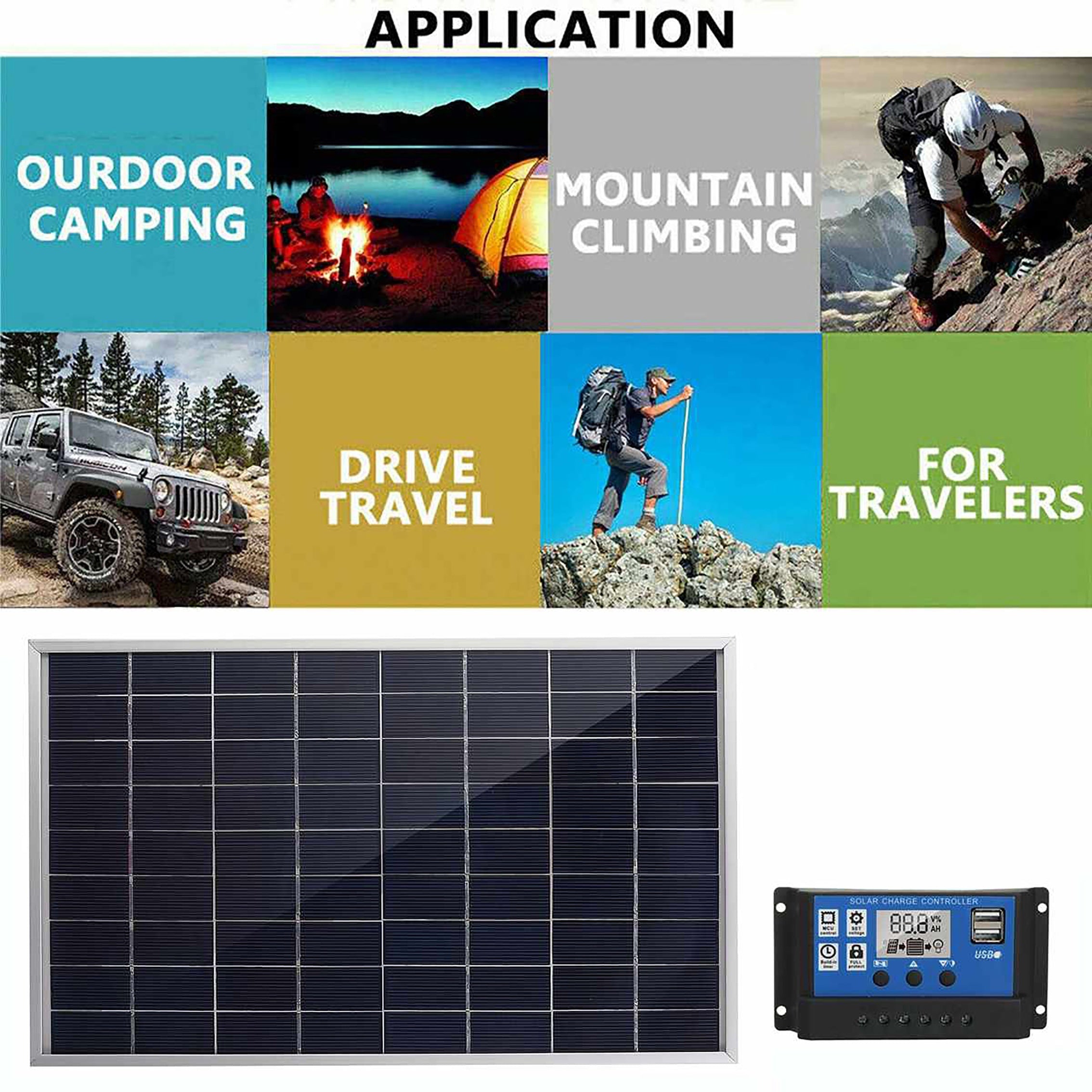 Outdoor Solar Power Generator with Detachable Controller