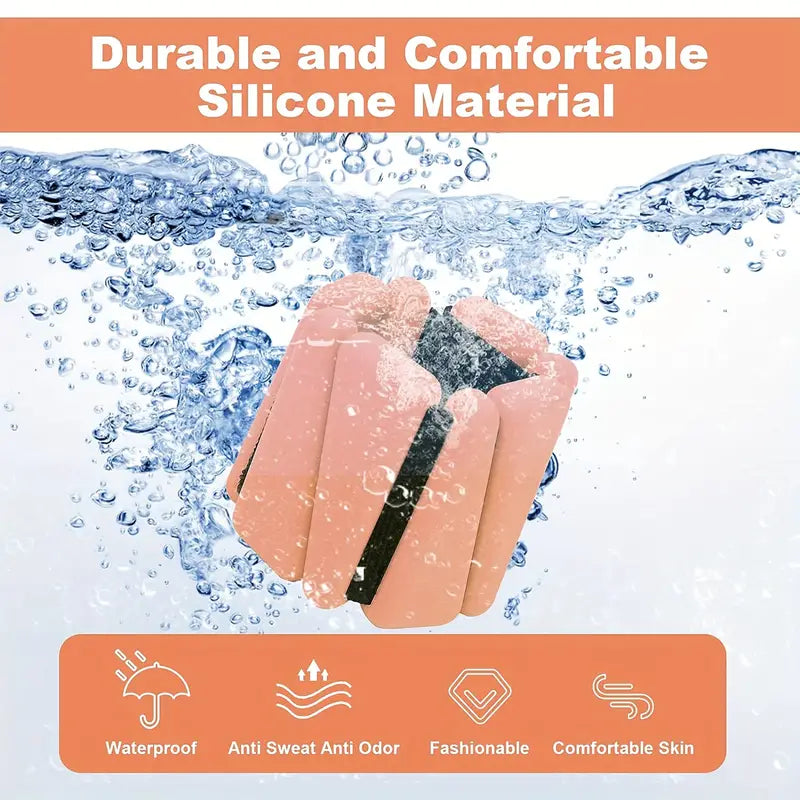 1 Pair Silicone Weighted Wristbands & Ankle Straps, 2lbs/907.18g - Salmon Pink