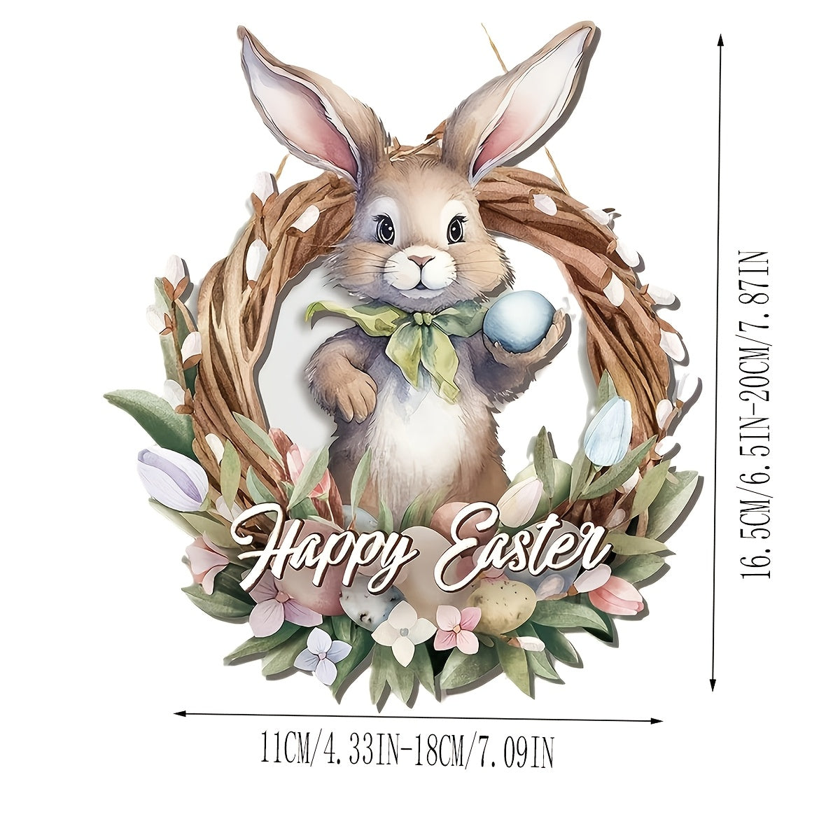 Easter Bunny Wreath Door Hanger For Holiday Decor