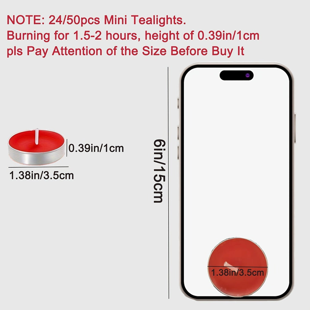24Pcs Red Tea Light Candles