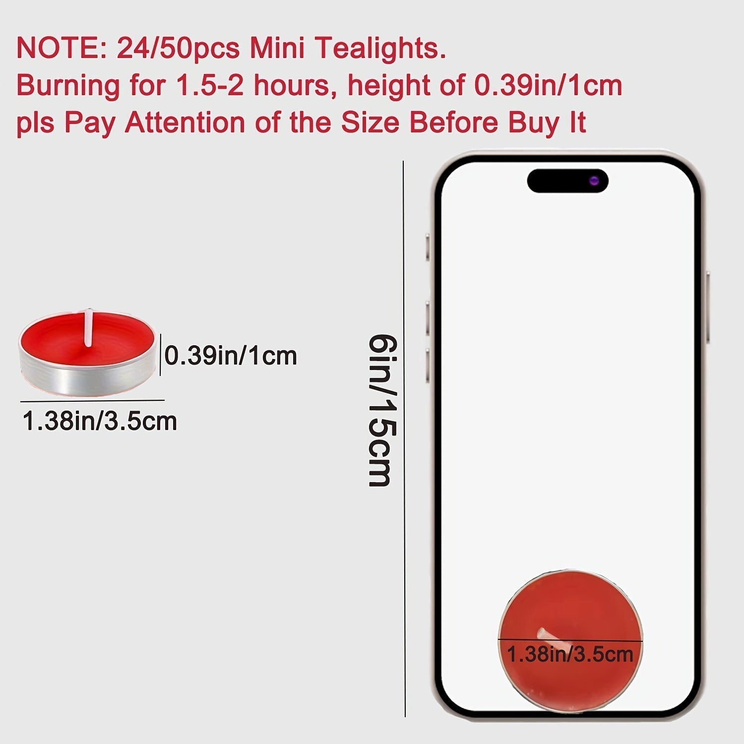 24Pcs Red Tea Light Candles